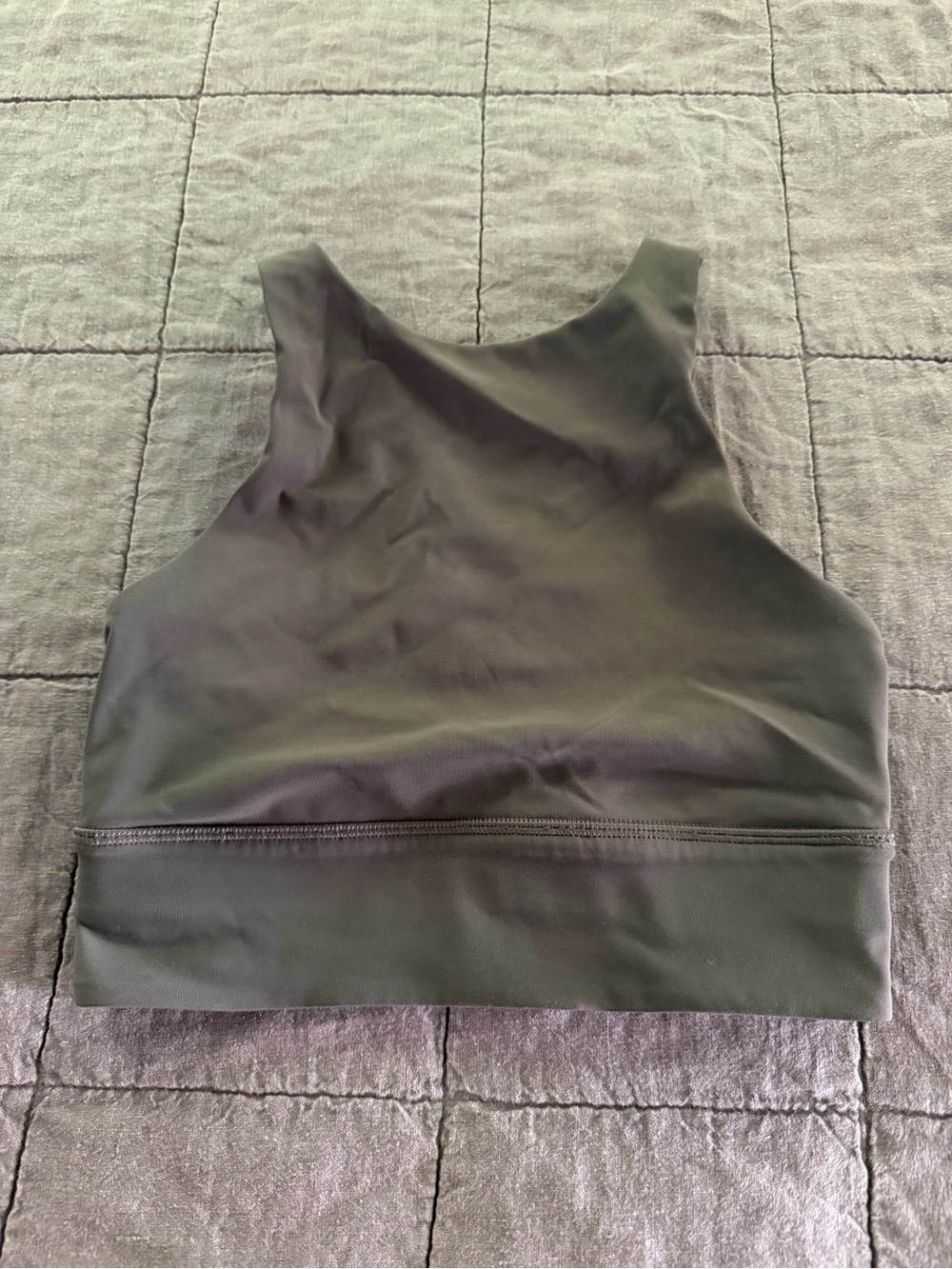 lululemon athletica Olive High-Neck Sports Bra - energy longline “tough” style
